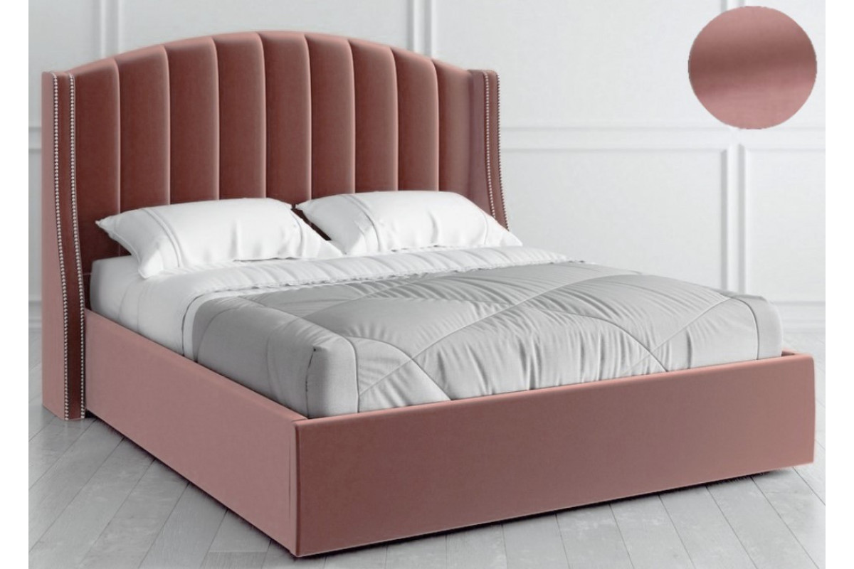 двуспальная кровать с мягкой спинкой адель