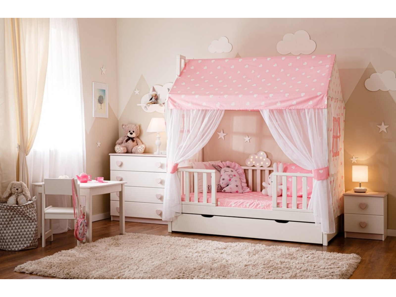 3 кроватки купить. Кровать Timberica Kids. Кровать для девочки. Кровать домик для девочки. Кровать с балдахином для девочки.
