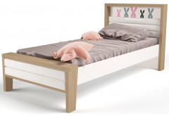 Кровать с мягким изножьем Mix Bunny розовый