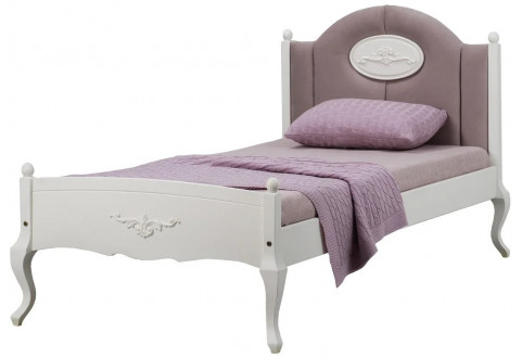 Детская мебель Кровать с изогнутым мягким изголовьем и низким изножьем Ари Прованс