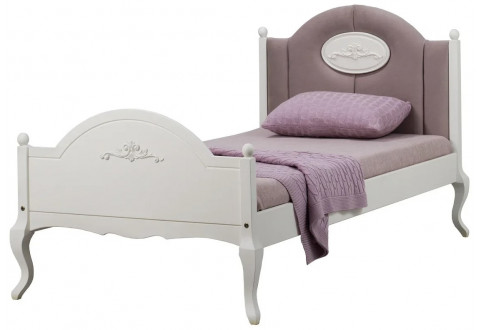 Детская мебель Кровать с изогнутым мягким изголовьем и высоким изножьем Ари Прованс