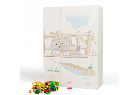Детская мебель Шкаф трехдверный Bears