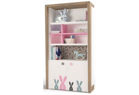 Детская мебель Стеллаж широкий Mix Bunny розовый