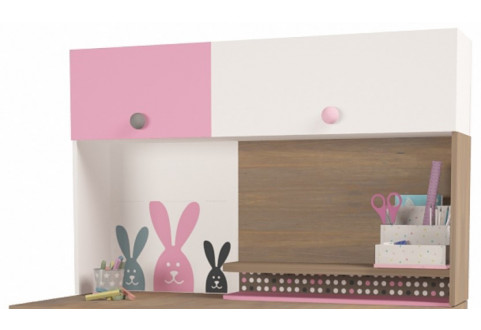 Детская мебель Надстройка к письменному столу Mix Bunny розовый