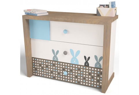 Детская мебель Комод Mix Bunny голубой