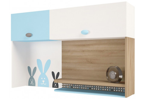 Детская мебель Надстройка к письменному столу Mix Bunny голубой