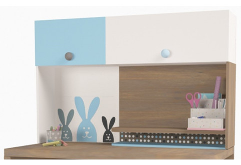 Детская мебель Надстройка к письменному столу Mix Bunny голубой