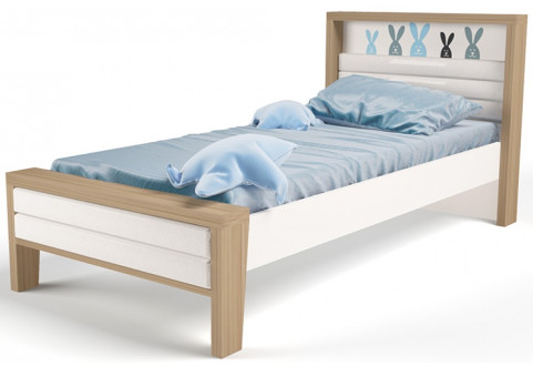 Детская мебель Кровать с мягким изножьем Mix Bunny голубой