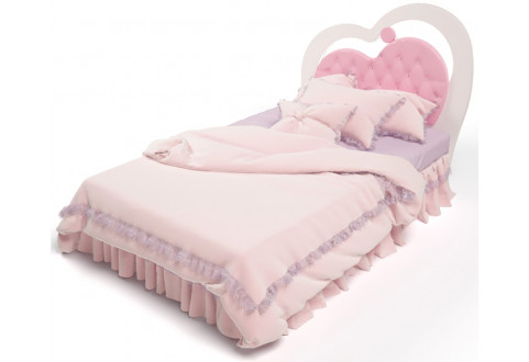 Детская мебель Кровать с мягкой вставкой стразами и подъемным механизмом Lovely 