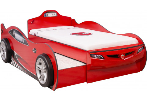 Детская мебель Кровать-машина c выдвижной кроватью красная Coupe