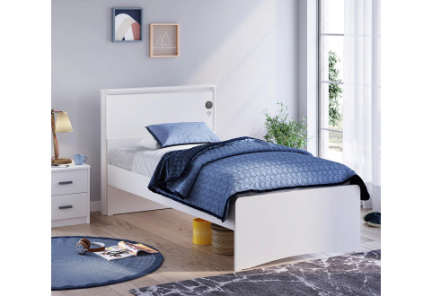 Детская мебель Кровать с плоским изголовьем 1000х2000 White