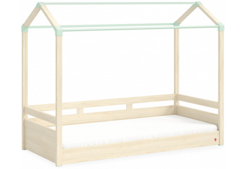 Детская мебель Кровать-домик с надстройкой для балдахина Montes Baby Natural