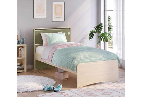 Детская мебель Кровать с плоским изголовьем 100х200 Montes Natural