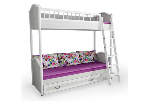 Детская мебель Кровать двухъярусная с лестницей Классика