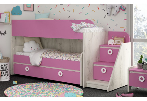 Детская мебель Кровать-чердак с выкатной кроватью Mini