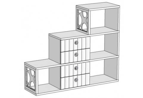 Детская мебель Горка трехэтажная с четырьмя ящиками Velvet