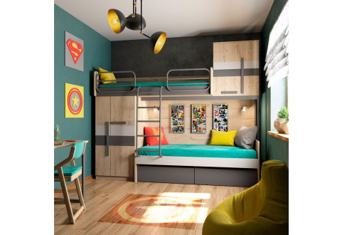 Детская мебель Комплект мебели с двухъярусной кроватью Твист Лофт