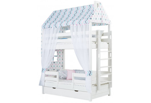 Детская мебель Кровать двухъярусная лестница с торца Тимберика Кидс