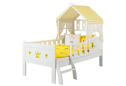 Детская мебель Кровать с приставной лесенкой и надстройкой Тимберика Кидс