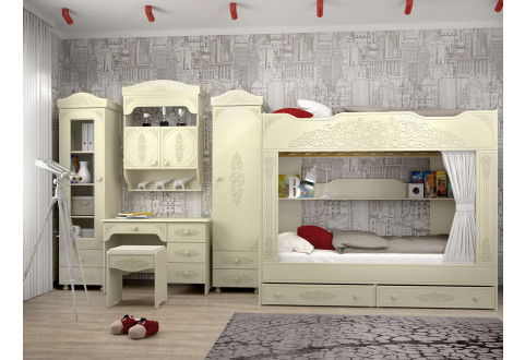 Детская мебель Комплект детской мебели с двухъярусной кроватью Ассоль Плюс