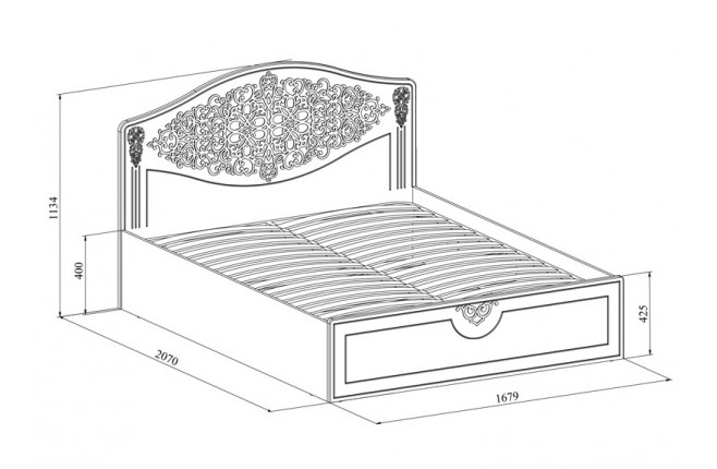 Кровать двуспальная с подъемным механизмом Ассоль Плюс