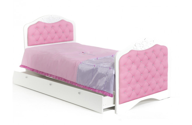 Кровать с изножьем и стразами классик Princess Swarovski