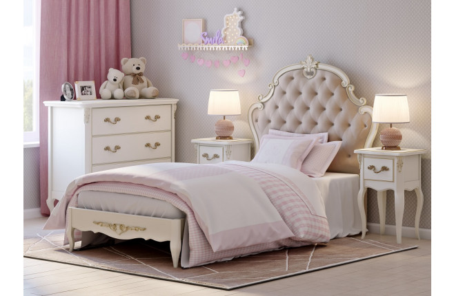 Кровать с каретной стяжкой Romantic Gold