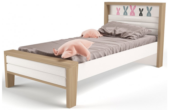 Кровать с мягким изножьем Mix Bunny розовый