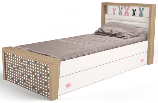 Кровать с ящиком для хранения Mix Bunny розовый