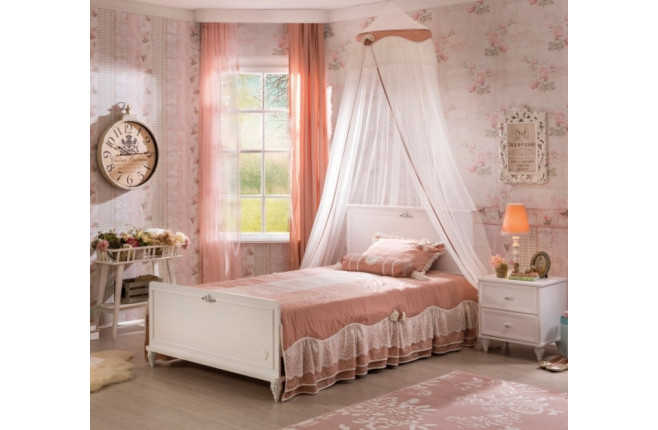 Кровать с прямым изголовьем большая Romantic