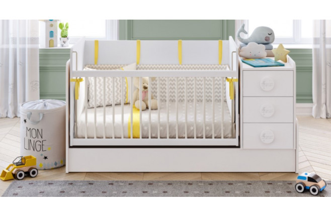 Кроватка-трансформер качающаяся Baby Cotton
