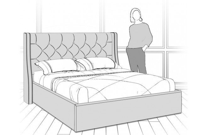 Кровать с молдингом и утяжкой Капитоне Vary bed