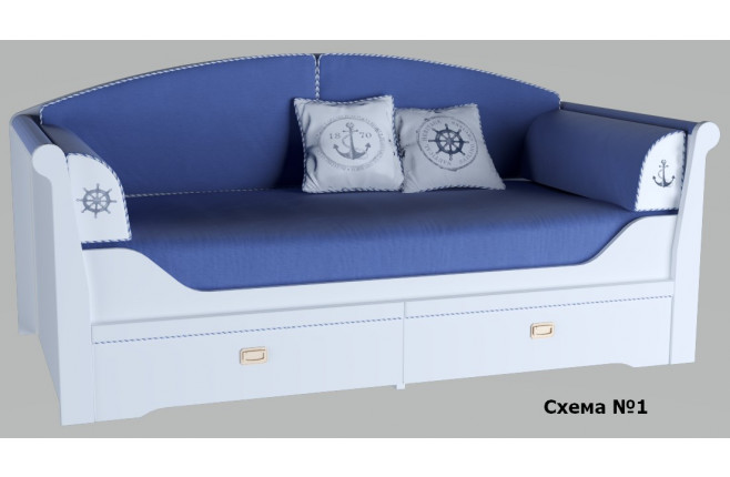 Кровать-диван с изогнутой спинкой Calypso