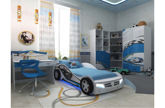 Кровать-машина La-Man синий