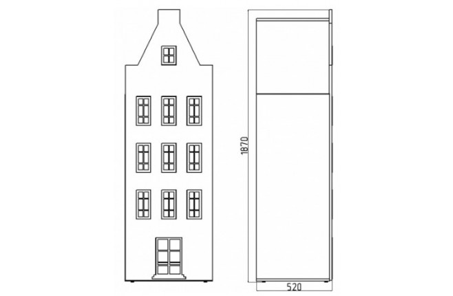 Шкаф-домик 3 белый корпус Амстердам