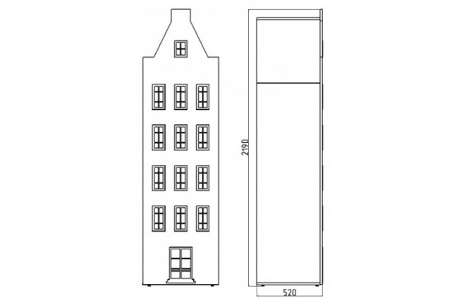 Шкаф-домик 3 белый корпус Амстердам