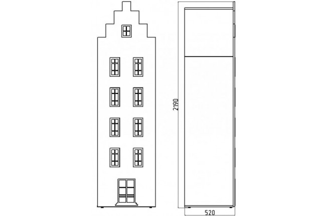 Шкаф-домик 1 белый корпус Амстердам
