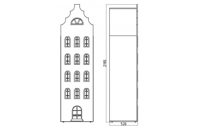 Шкаф-домик 9 белый корпус Амстердам