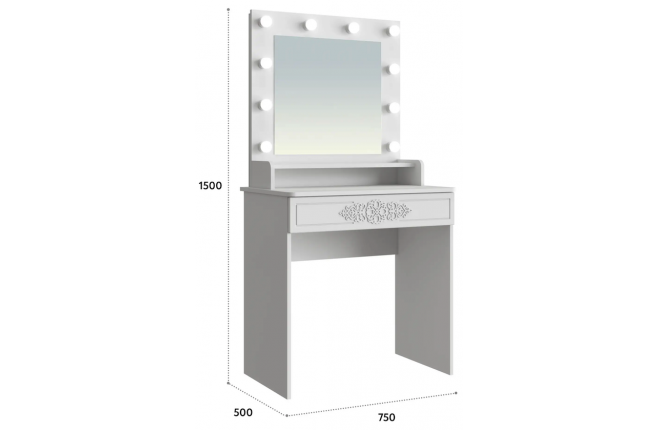 Макияжный столик с одним ящиком и зеркалом Ассоль
