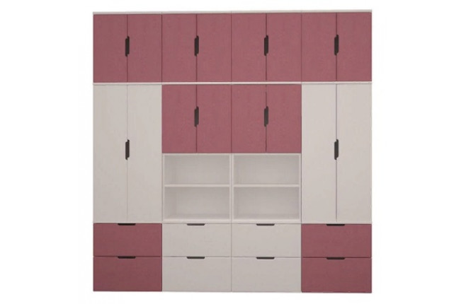 Комбинация с двумя шкафами-стеллажами с дверцами Тимберс Кидс