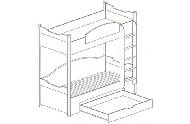 Кровать с лестницей двухъярусная Прованс 